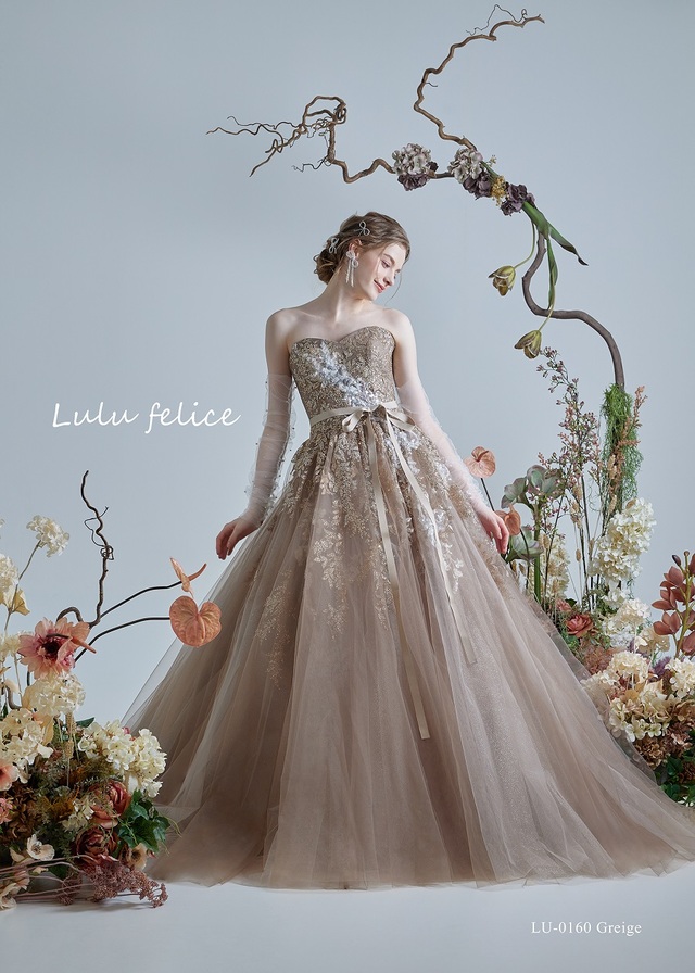 「Lulu felice(ルル・フェリーチェ)」新作ウェディングドレス LU-0160_Greige