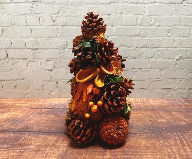 【ナチュラルキッチン】松ぼっくりオブジェツリーツリーパンプキンOR／税込1,100円