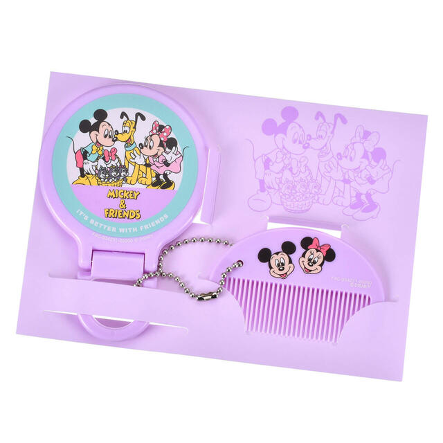 ミッキー、ミニー、プルート ハンドミラー・ヘアコーム セット Mickey & Friends 1,400円