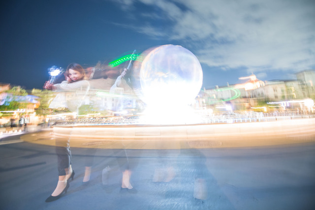 ストロボと組み合わせてクリスタルコンパスで遊んだ例