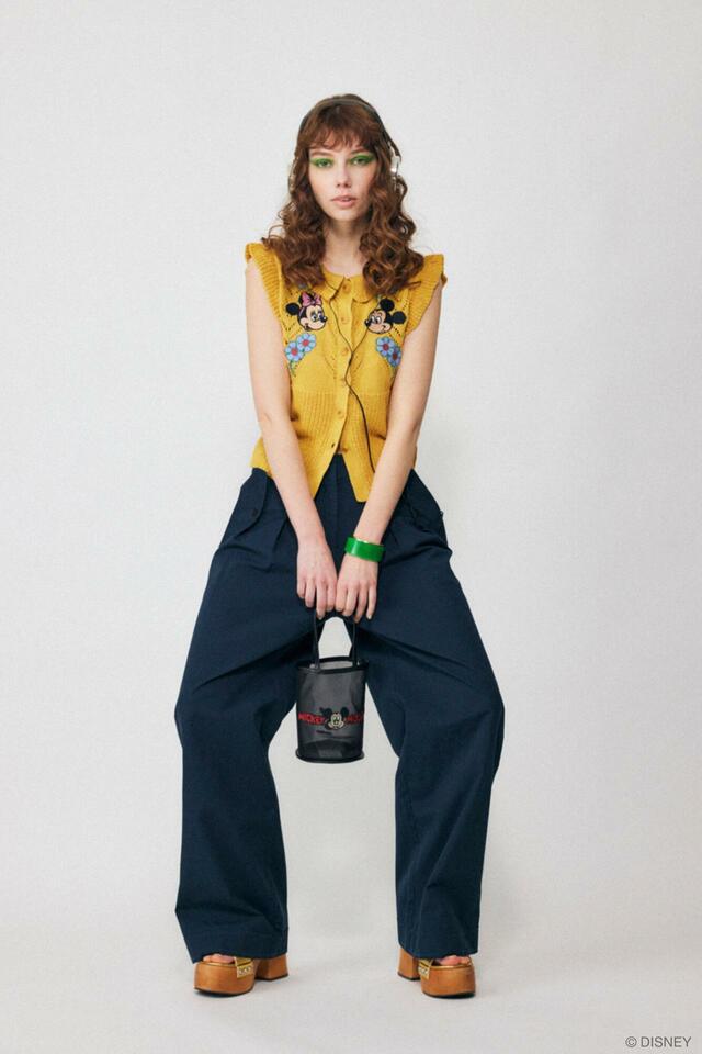 MD KNIT FRILL ベスト ¥10,450|「Disney SERIES CREATED by MOUSSY」2023 EARLY SUMMER COLLECTION