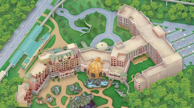 東京ディズニーシー・ファンタジースプリングスホテル 全体俯瞰イラスト