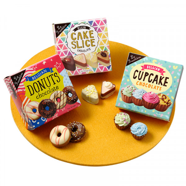 4種類の味が楽しめるカラフルなチョコレート