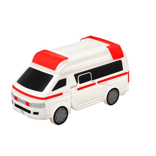 【マクドナルド ハッピーセット「特装合体ロボ ジョブレイバー」】第2弾　2025年7月18日（金）～7月24日（木）「メディブレイバー トヨタ ハイメディック救急車」変形前