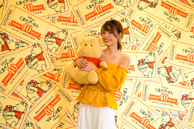 8月3日「はちみつの日」＜＃プーさんといっしょキャンペーン＞PRイベントに登場した木下優樹菜さん