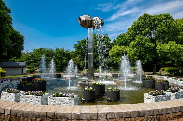 【府中の森公園】「花と光のムーブメント」が開催される噴水