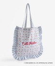 【Cath Kidston × Hello Kitty】フリルトートバッグ Sax 8,250円／優しい色合いのギンガムチェックをベースにし描かれた、表情豊かなハローキティ