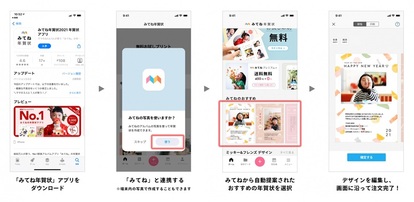年賀状】最短1分で出来るアプリ登場!離れて暮らす祖父母と孫の成長