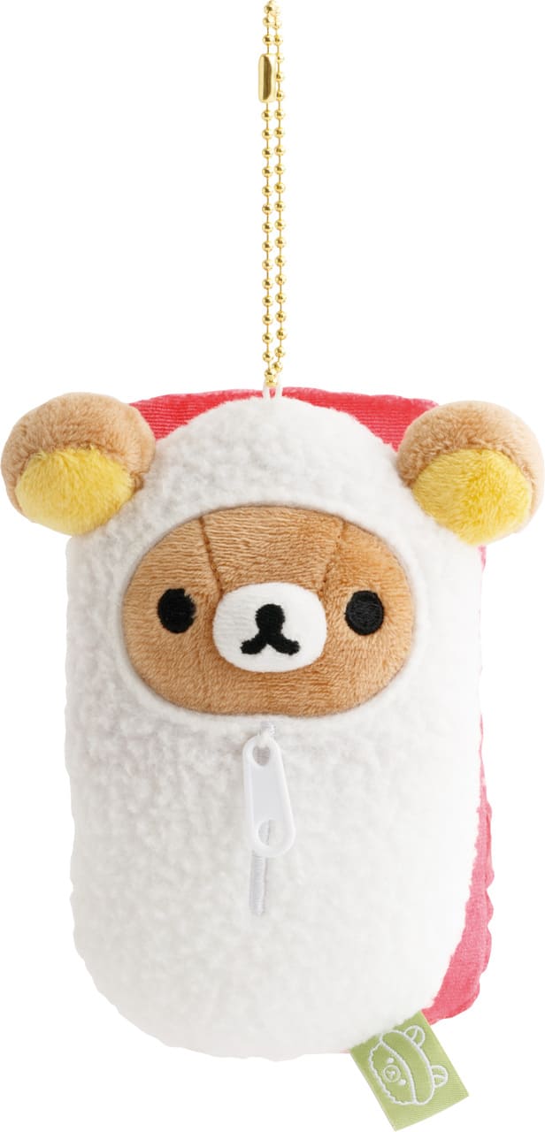 【すみっコぐらし&リラックマ「いつでもおすし雑貨」】「おすしぶらさげぬいぐるみ」1,980円/お寿司になりきったユニークなリラックマ