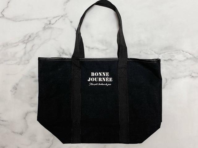 【ナチュラルキッチン】ナチュラル横トートバッグ　ハンドル　ロゴBK／税込330円　