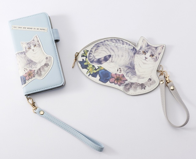 『Cat’s NapTime produced by Cat’s ISSUE』ブック型フォンカバー とダイカットパスケース
