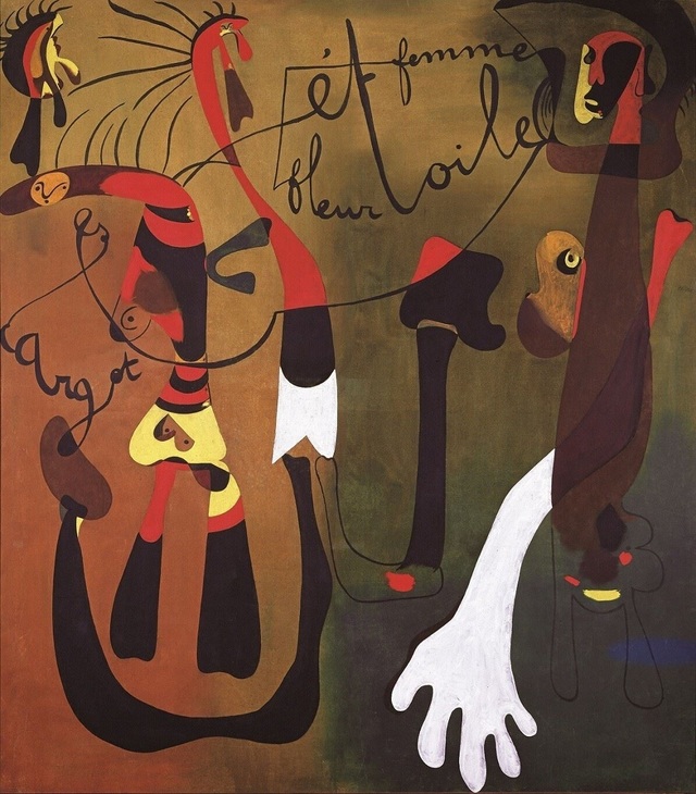 『ミロ展―日本を夢みて』ジュアン・ミロ 《絵画(カタツムリ、女、花、星)》 1934年 油彩、キャンバス 国立ソフィア王妃芸術センター Photographic Archives Museo Nacional Centro de Arte Reina Sofia, Madrid