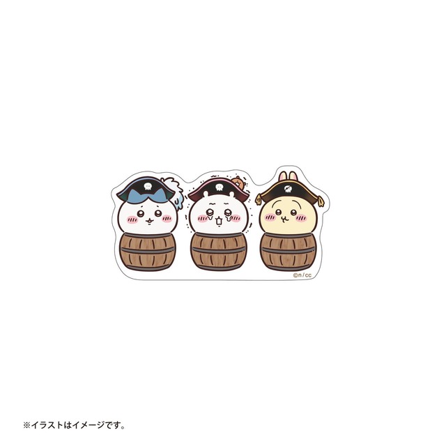 【ちいかわアドベンチャー】「スマホに貼れるサイズのクリアステッカー」樽にはまっちゃった　￥385