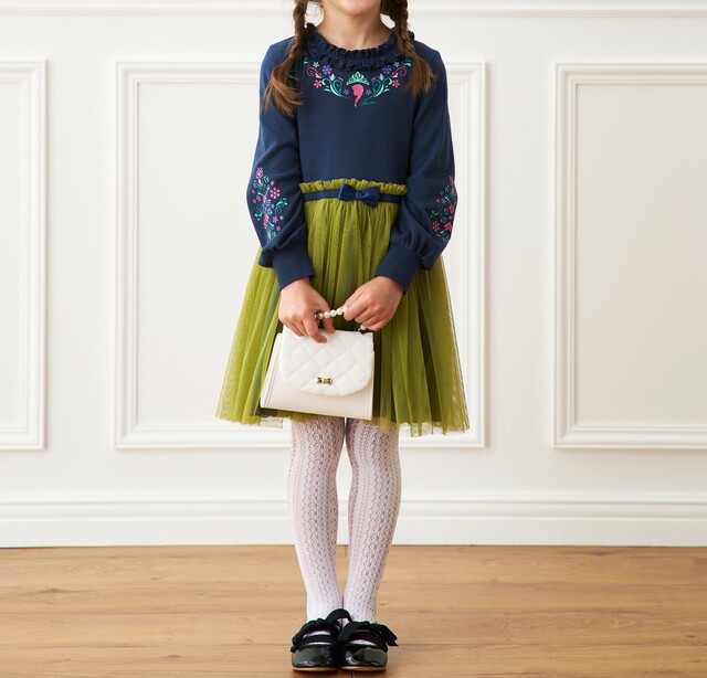 長袖チュールドッキングワンピース(選べるキャラクター)|¥2,390~¥3,990(税込)