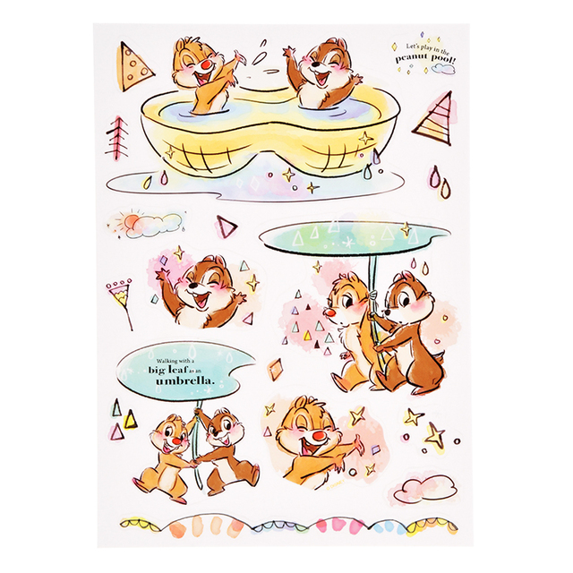 シール・ステッカー 傘用 チップ&デール HAPPY RAINY DAY