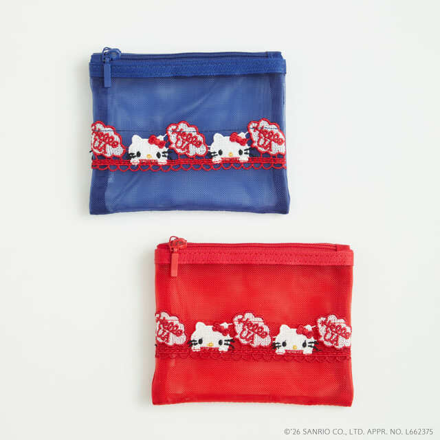 【ハローキティ×近沢レース店×ユナイテッドアローズ】「ポーチ」2,750円／物類を持っておくのにぴったりなダブルファスナーの仕様