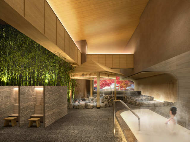 【うめきた温泉 蓮 Wellbeing Park】天然温泉や高濃度炭酸泉などを楽しめる大浴場