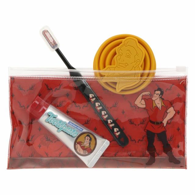 歯みがきセット 1700円|(ポーチ)縦約12×横約20cm、(コップ)直径約7cm、容量:約130ml、(ハブラシ)長さ約16cm、(ハミガキ粉)内容量:30g、ハーバルミントの香り|東京ディズニーリゾート・アプリ、ギャグファクトリー/ファイブ・アンド・ダイム