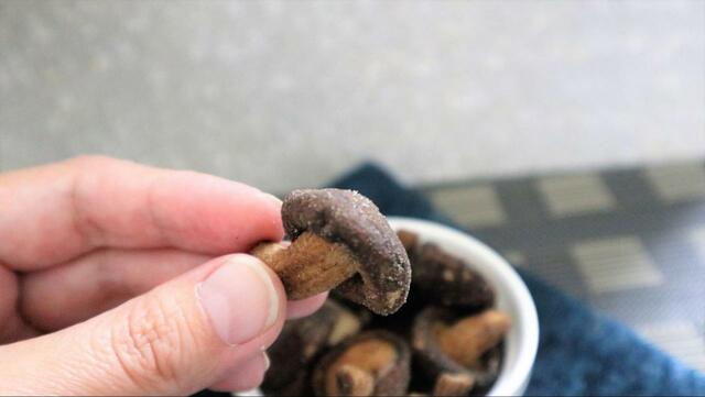 【カルディ しいたけスナック 俺しいたけ】小ぶりだけどリアルにまるっとしいたけ