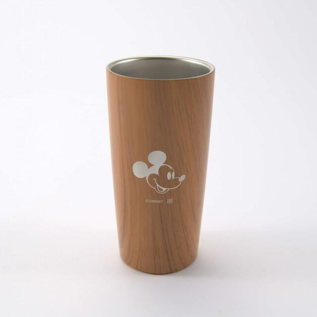 木目真空タンブラー ミッキー（ミディアムブラウン）440ml｜3,300円｜ディズニー「さりげなミッキー」