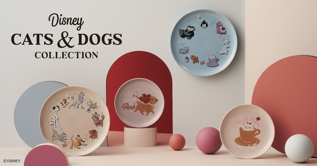 プレートL 各¥2,420、プレートS 各¥1,650※税込【Afternoon Tea LIVING『Disney CATS&DOGS COLLECTION』】