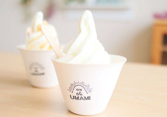 ガンジー牛乳と昆布だしを使った「UMAMIソフトクリーム」