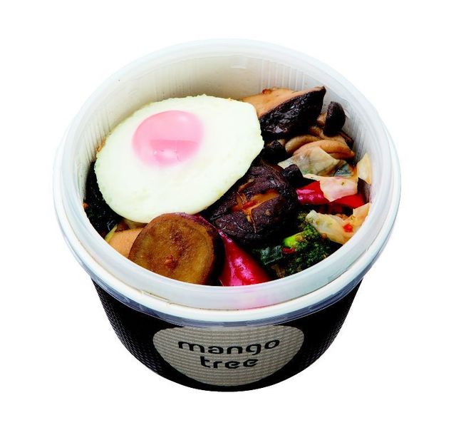 秋野菜のガパオ炒め丼