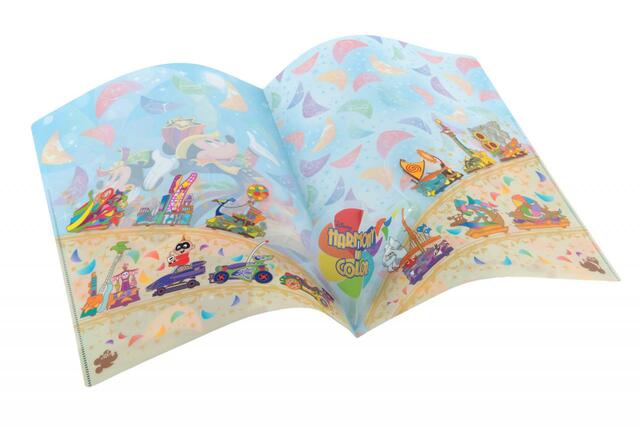 ダブルポケットホルダー 500円｜サイズ：A4｜東京ディズニーランド新パレード「ディズニー・ハーモニー・イン・カラー」グッズ｜東京ディズニーリゾート40周年“ドリームゴーラウンド”｜発売日：2023年7月10日（月）｜販売店舗：東京ディズニーランド「グランドエンポーリアム」