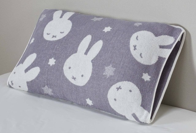 のびのびタオルピローケース Sleep Time（グレー）・裏