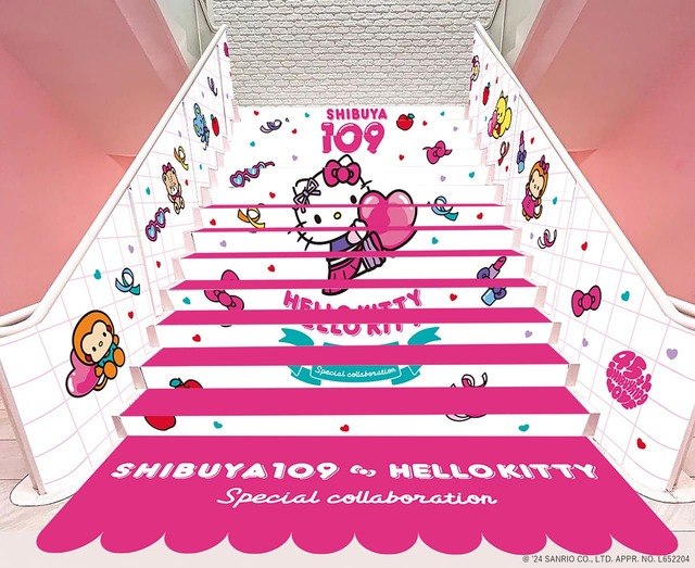 【SHIBUYA109×HELLO KITTY SPECIAL COLLABORATION】フォトスポット壁面イメージ（一部）