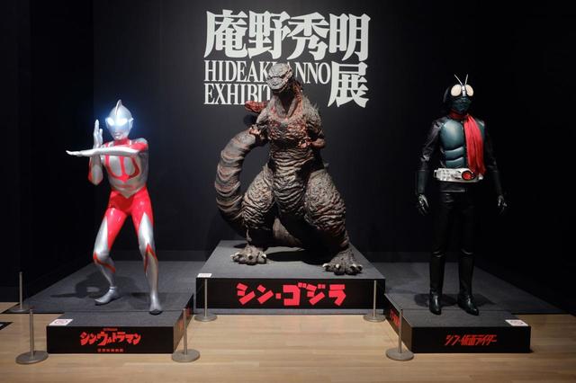 展示の最後は、『シン・ゴジラ』、『シン・ウルトラマン』、『シン・仮面ライダー』がお見送り