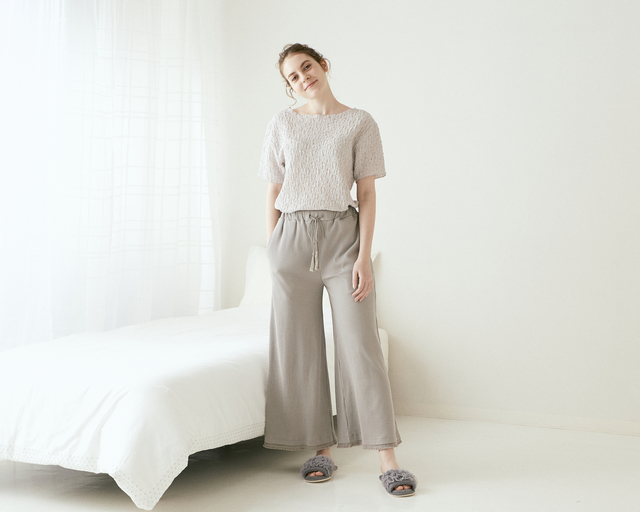 Francfranc（フランフラン）リブ×シャーリングジャガード パジャマ