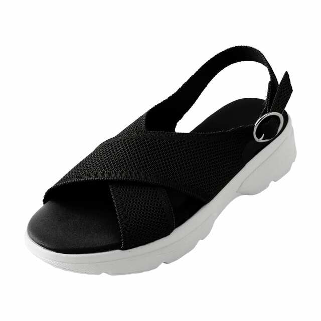 【ワークマンの新作サンダル売上ランキング 3位】「レディース　クロスストラップニットサンダル」2,300円（税込）