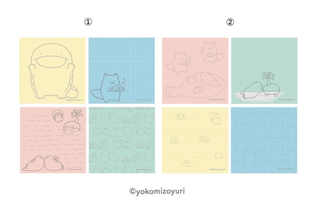 【郵便局 / なんでもいきもの】えらべるふせん(2種)  各550円