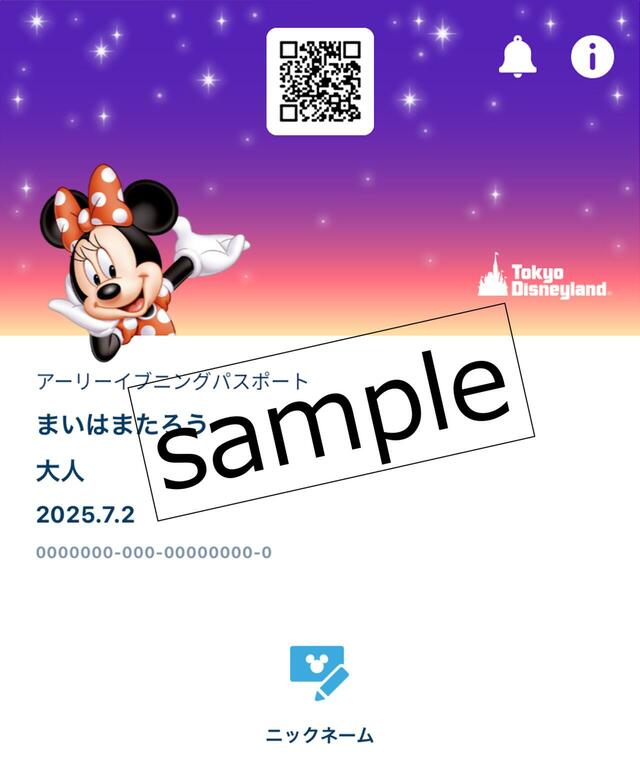 15時から入園できる「アーリーイブニングパスポート」はミニー柄