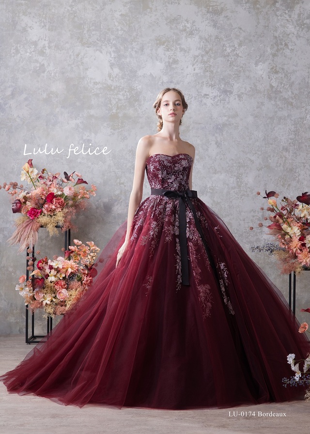 【クラウディア】「Lulu felice（ルル・フェリーチェ）」新作ウェディングドレス｜LU-0174_Bordeaux