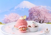 【Q-pot CAFE.】「春めくサクラモンブラン & 富士山オバケちゃんプレート」2,200円