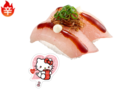 「​​​第1弾 ハローキティ コラボピック付き マーラー風びん長まぐろ 揚げネギ添え」＜価格：250円（税込）＞【「ハローキティ」と「スシロー」が初コラボ！多数のコラボグッズが登場！シール帳に綴じられるコラボシールにも注目！】