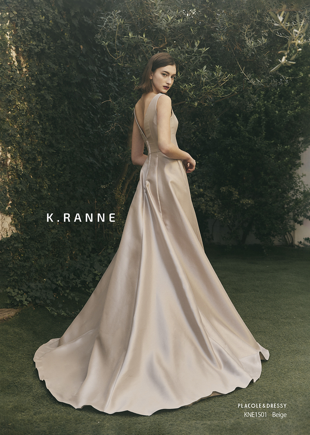 KURAUDIA × PLACOLE & DRESSY(クラウディア×プラコレ)新作ウェディングドレス|KNE1501_Beige