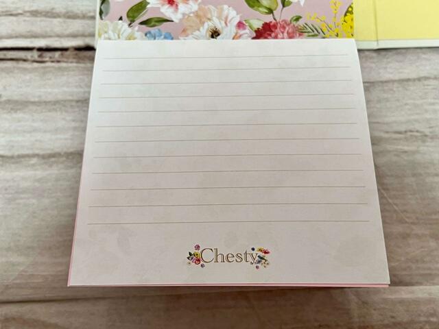 便箋の裏面にも「Chesty」のロゴ入り！細部まで凝っているのがうれしいポイント♪
