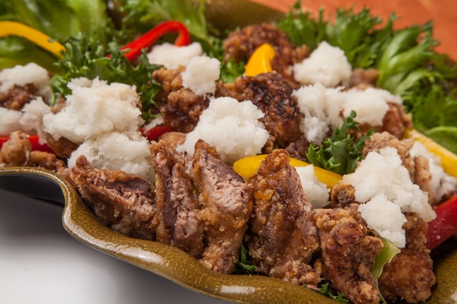 マグロほほ肉の唐揚げ ～おろしポン酢～