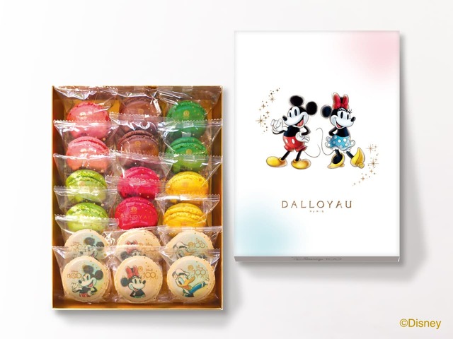 【ダロワイヨ】内容:マカロン(「ミッキーマウス」、「ミニーマウス」、「ドナルドダック」、ピスターシュ、フランボワーズ、シトロン、あまおう、ショコラ、テ ヴェール(宇治抹茶)) 各2個 計18個入