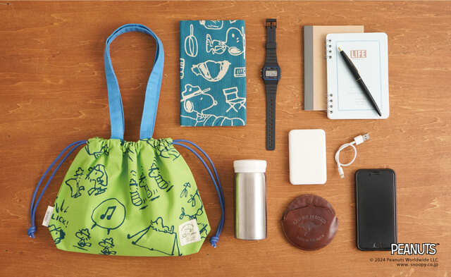 【PEANUTS】夏の軽快スタイルに欠かせないサコッシュ感覚で使える「おでかけ巾着バッグ」