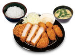 ・超厚切りリブロースかつ&カキフライ(2個)定食 1,290円→カキフライが4個になって価格そのまま1,290円【松のやの「倍量フェア」】