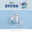 ロゴテープハンドバッグ ¥24,200、折財布 ¥16,280、2wayバッグチャーム ¥5,500|SAMANTHAVEGA(サマンサベガ)「スティッチ」コレクション