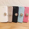 キラキラ ビジューフラワー スマホケース クリア