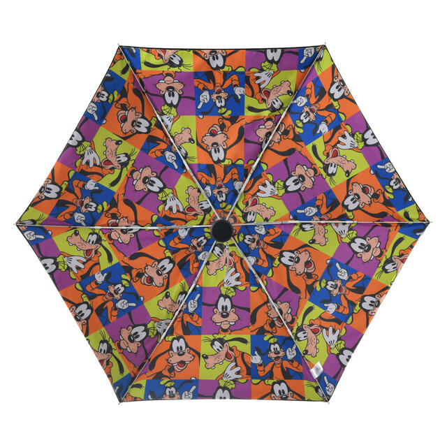 グーフィー 折りたたみ傘 晴雨兼用 ポーチ入り カラーブロック SHINY DAY 3,500円