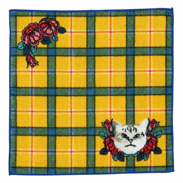 1位【Francfranc】バロット 抗菌防臭ハンカチ「 アングリーキャット　イエロー」480円