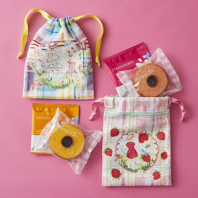 ミニティータイムポーチ ストロベリー+ミニティータイムポーチ レモン