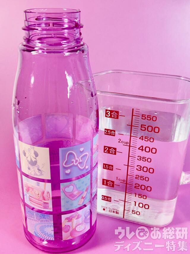 “ミニーのファンダーランド”スーベニアドリンクボトル 450mlのお水を入れてみました